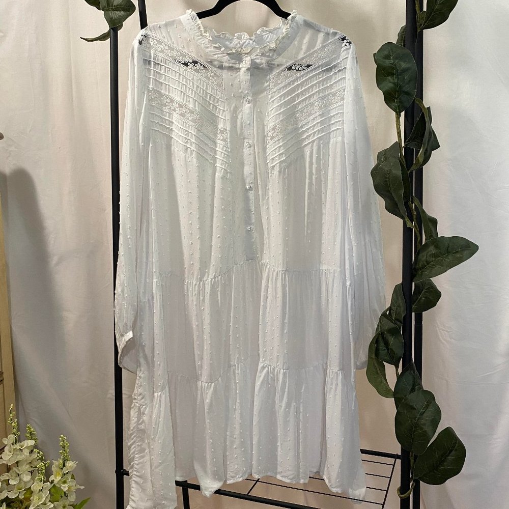 Plus Size Swiss Dot Dressy Top